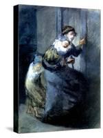 A Mother Fleeing with Two Children-Jean-François Millet-Stretched Canvas