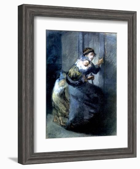 A Mother Fleeing with Two Children-Jean-François Millet-Framed Giclee Print