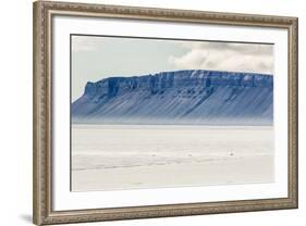 A Mother Polar Bear (Ursus Maritimus) with Two Cubs on Fast Ice in Icy Arm-Michael-Framed Photographic Print