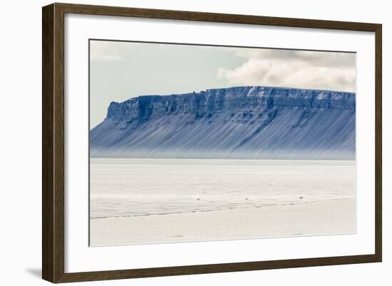 A Mother Polar Bear (Ursus Maritimus) with Two Cubs on Fast Ice in Icy Arm-Michael-Framed Photographic Print