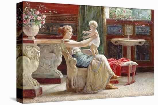 A Mother's Joy-Guglielmo Zocchi-Stretched Canvas