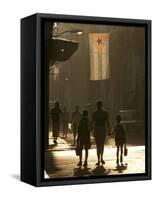 A Mother Walks Her Children to School in Old Havana, Cuba-null-Framed Stretched Canvas