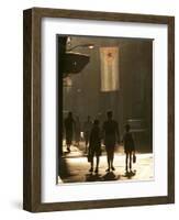 A Mother Walks Her Children to School in Old Havana, Cuba-null-Framed Photographic Print