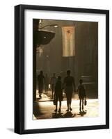 A Mother Walks Her Children to School in Old Havana, Cuba-null-Framed Photographic Print