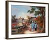 A Mother with Her Children in a Chinese Garden, circa 1850-null-Framed Giclee Print