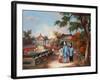 A Mother with Her Children in a Chinese Garden, circa 1850-null-Framed Giclee Print