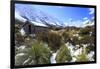 A Mountain Hut on the Hooker Valley Walk, with Mt. Cook in the Distance, New Zealand-Paul Dymond-Framed Photographic Print