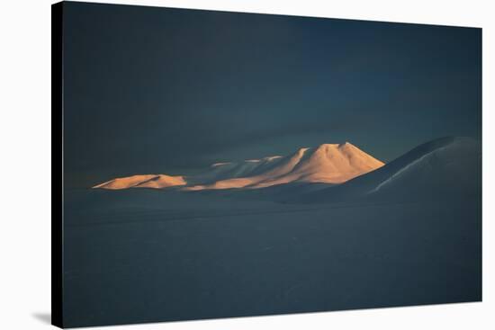 A Mountain Lit by Sunrise in Vatnajokull National Park in Northern Iceland-Alex Saberi-Stretched Canvas