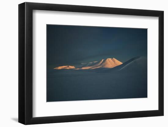 A Mountain Lit by Sunrise in Vatnajokull National Park in Northern Iceland-Alex Saberi-Framed Photographic Print