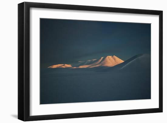 A Mountain Lit by Sunrise in Vatnajokull National Park in Northern Iceland-Alex Saberi-Framed Photographic Print