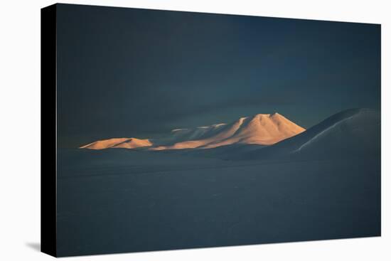 A Mountain Lit by Sunrise in Vatnajokull National Park in Northern Iceland-Alex Saberi-Stretched Canvas