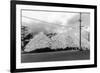 A Mountain of Oyster Shells View - South Bend, WA-Lantern Press-Framed Art Print