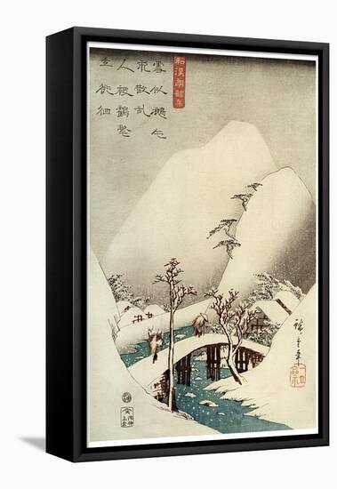 A Mountain Stream in Snow, 19th Century-Jokin-Framed Stretched Canvas