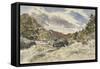 A Mountain Torrent-William James Muller-Framed Stretched Canvas