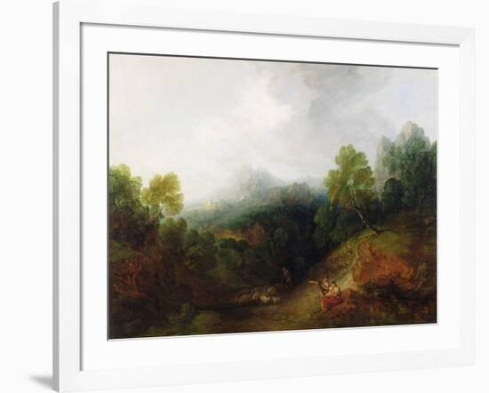 A Mountain Valley with Rustic Figures, C.1773-7-Thomas Gainsborough-Framed Giclee Print