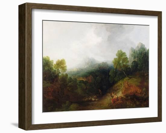 A Mountain Valley with Rustic Figures, C.1773-7-Thomas Gainsborough-Framed Giclee Print