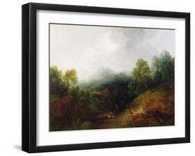 A Mountain Valley with Rustic Figures, C.1773-7-Thomas Gainsborough-Framed Giclee Print