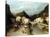 A Mountain Village, Italy-Silvestro Lega-Stretched Canvas