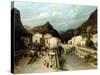 A Mountain Village, Italy-Silvestro Lega-Stretched Canvas