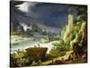 A Mountainous Estuary Landscape (Oil on Copper)-Paul Brill Or Bril-Stretched Canvas