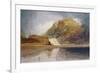 A Mountainous Lake with a Tent Pitched on the Shore-John Sell Cotman-Framed Giclee Print