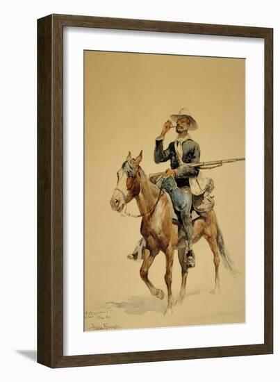 A Mounted Infantryman, 1890-Frederic Sackrider Remington-Framed Giclee Print