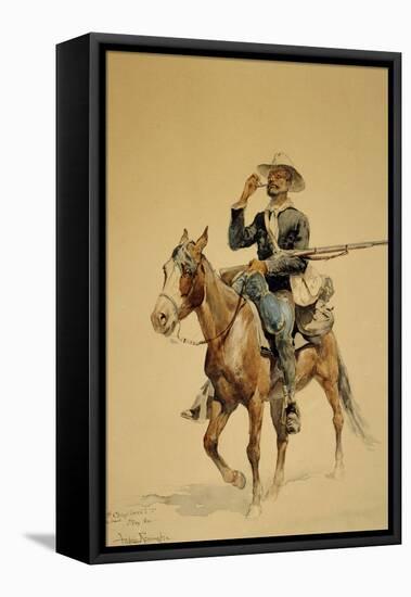 A Mounted Infantryman, 1890-Frederic Sackrider Remington-Framed Stretched Canvas