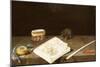 A Mouse Chewing an Almanac with a Pocket Watch, a Quill, Sealing Wax and a Box on a Ledge-School Of Frankfurt-Mounted Giclee Print