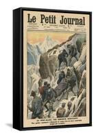 A Moving Descent Down the Mont Blanc-French School-Framed Stretched Canvas