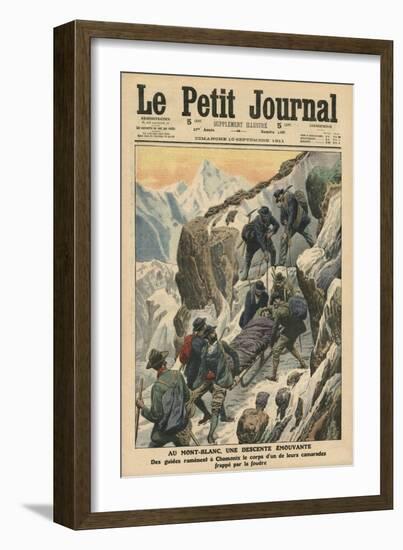 A Moving Descent Down the Mont Blanc-French School-Framed Giclee Print