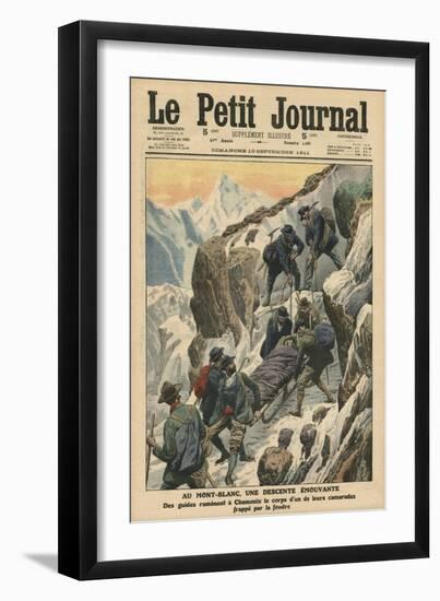 A Moving Descent Down the Mont Blanc-French School-Framed Giclee Print