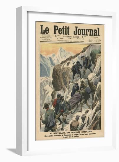 A Moving Descent Down the Mont Blanc-French School-Framed Giclee Print