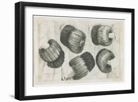 A Muff in Five Views, 1645-1646-Wenceslaus Hollar-Framed Giclee Print