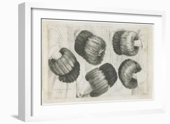 A Muff in Five Views, 1645-1646-Wenceslaus Hollar-Framed Giclee Print