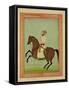 A Mughal Noble on Horseback, C.1790, from the Large Clive Album-Mughal School-Framed Stretched Canvas