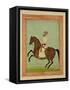 A Mughal Noble on Horseback, C.1790, from the Large Clive Album-Mughal School-Framed Stretched Canvas