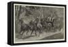 A Mule Four-In-Hand in Burma-null-Framed Stretched Canvas