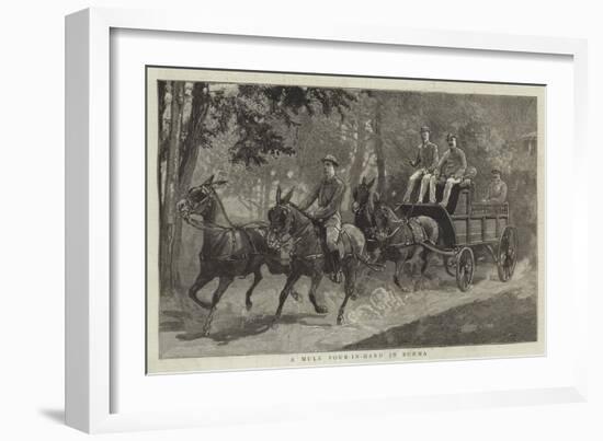 A Mule Four-In-Hand in Burma-null-Framed Giclee Print