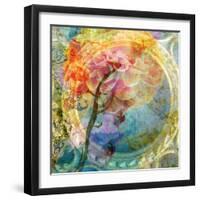 A Multicolor Translucent Floral Montage of a Dahlia-Alaya Gadeh-Framed Photographic Print