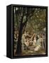 A Munich Beer Garden, 1883/84-Max Liebermann-Framed Stretched Canvas