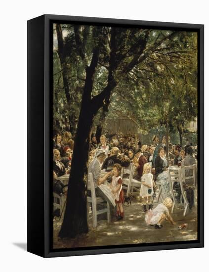 A Munich Beer Garden, 1883/84-Max Liebermann-Framed Stretched Canvas