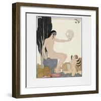 A Muse Inspires an Artist, 1929 (Engraving)-Georges Barbier-Framed Giclee Print