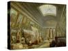 A Museum Gallery of Roman Art-Hubert Robert-Stretched Canvas