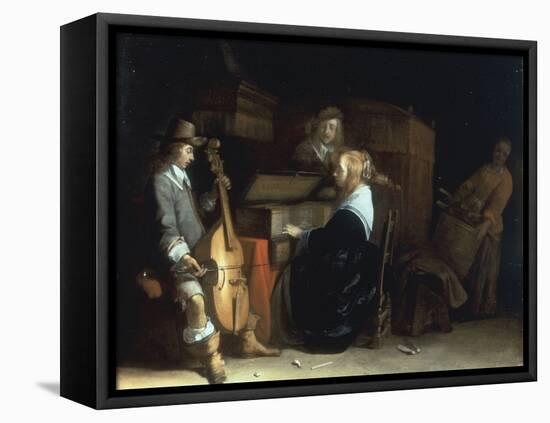 A Music Party-Gerard ter Borch-Framed Stretched Canvas
