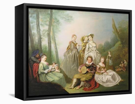 A Musical Family-Philippe Mercier-Framed Stretched Canvas