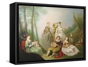 A Musical Family-Philippe Mercier-Framed Stretched Canvas