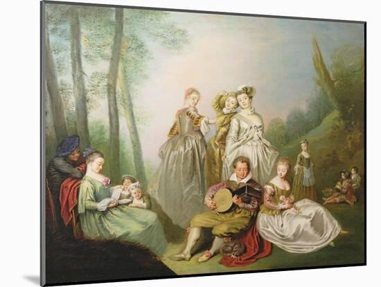 A Musical Family-Philippe Mercier-Mounted Giclee Print