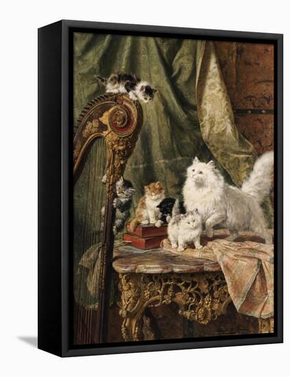 A Musical Interlude, 1897-Henriette Ronner-Knip-Framed Stretched Canvas