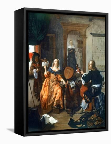 A Musical Party, 1659-Gabriel Metsu-Framed Stretched Canvas