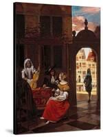 A Musical Party, 1677-Pieter de Hooch-Stretched Canvas